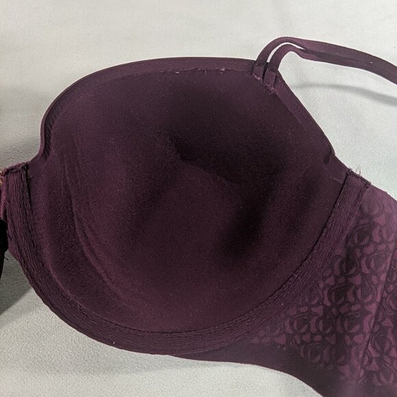 Victoria's Secret 34DD Bra Plum Purple Gold V Underwire Unpadded T-shirt - Picture 8 of 14
